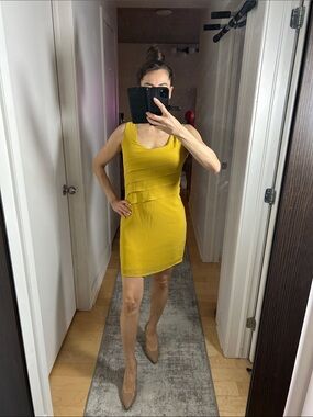 BEESTANGO Mustard Yellow Summer Dress | Lined Lightweight
